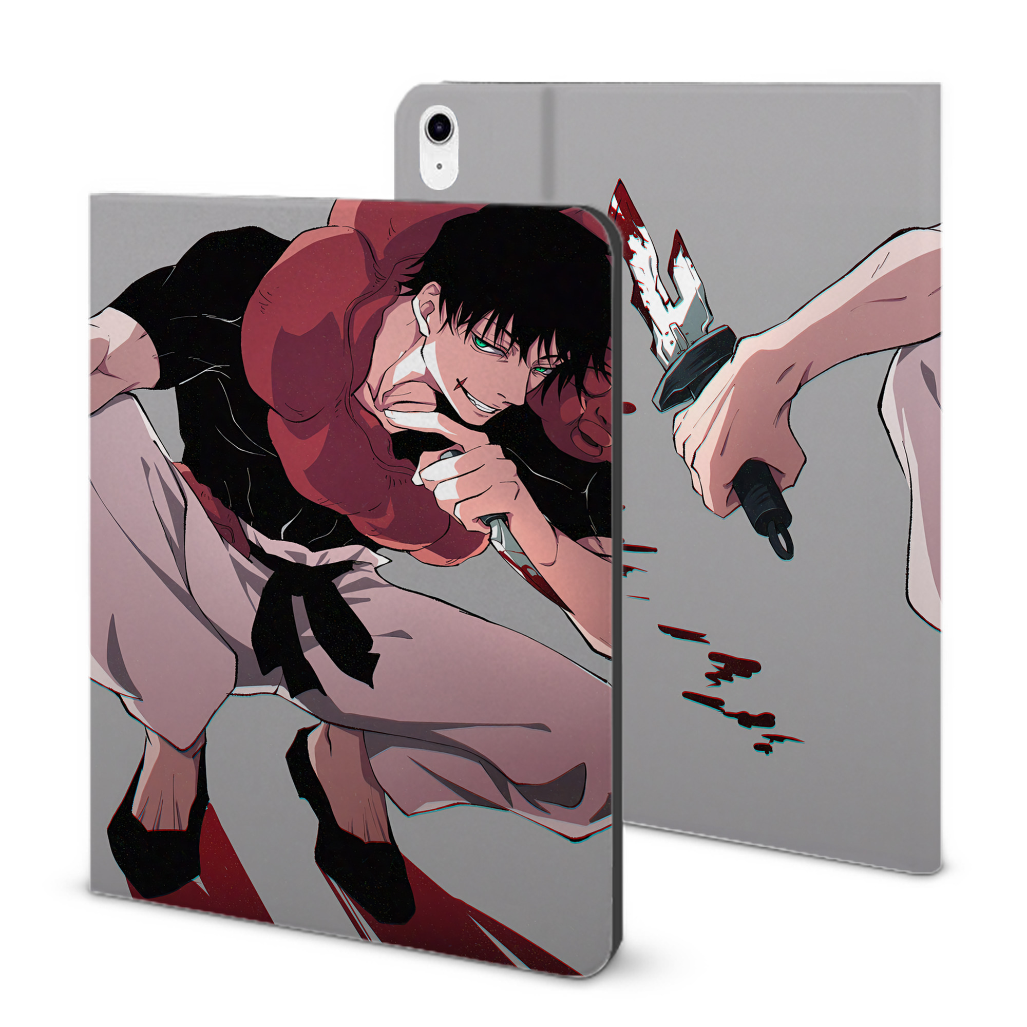 （画像用） 呪術廻戦 Jujutsu Kaisen IPad ケース ブック型 PUレザー TPU 耐衝撃 軽量 薄型 ペン収納なし 全面保護 IPad 各モデル対応